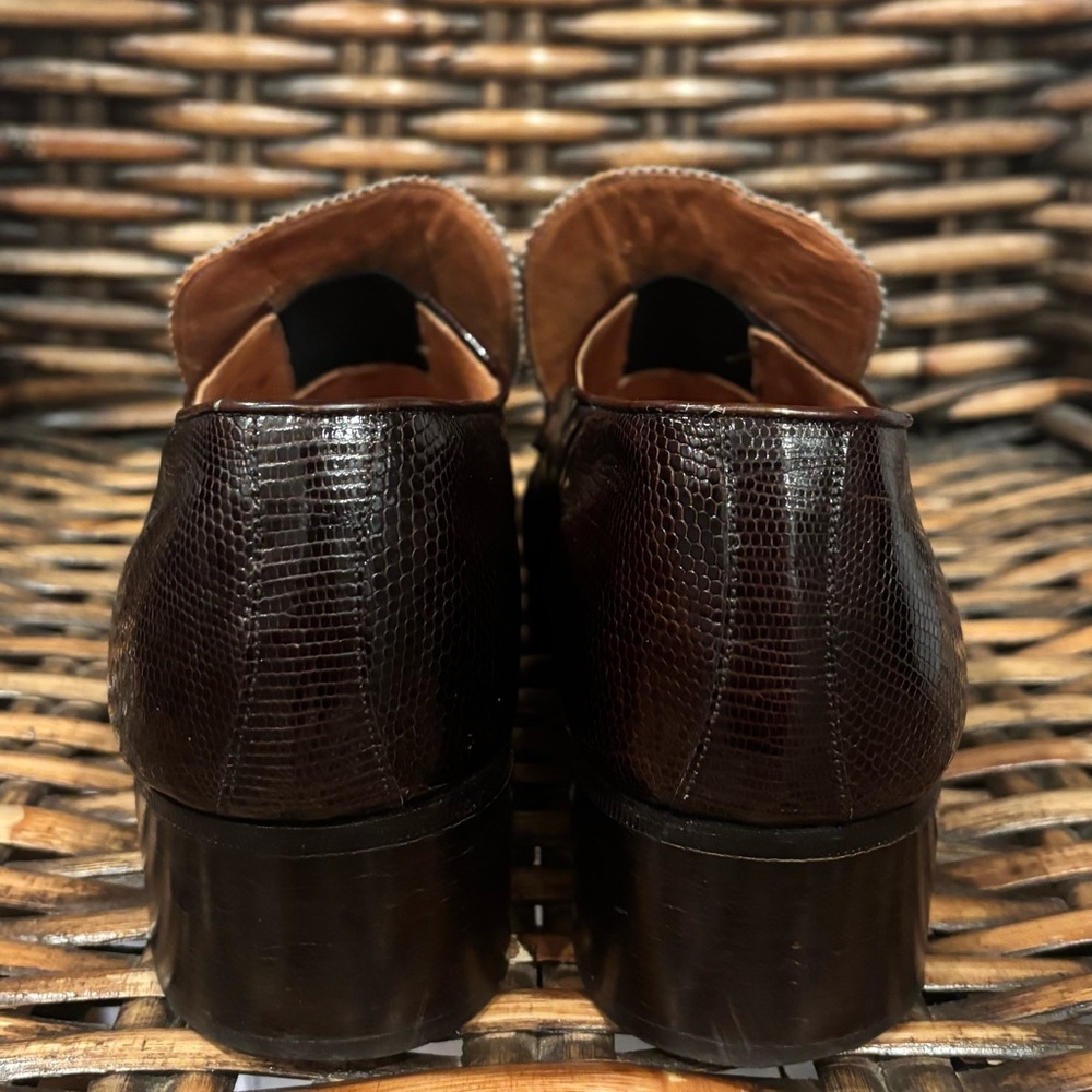 Fratelli Exclusive Made in Italy Textured Loafers in Rich Brown size 7 - Picture 6 of 12